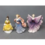 Three Royal Doulton figures to include 'Morning Breeze', model no HN3313, 'Isadora' model no