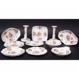 Early 19th century English porcelain part dessert service comprising 6 plates, 2 shell shaped