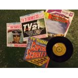 Group of six assorted singles including Thunderbird theme tunes etc