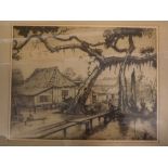 Jan Poortenaar, signed in pencil to margin, two black and white etchings, Oriental boats and figures