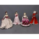 Four Coalport figurines to include 'Ursula', 'Ladies of Fashion Rosemary', 'Happy Birthday' modelled