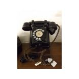 Wall mounted black Bakelite telephone, model no 186A2