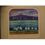 Cynthia Taylor, signed in pencil to margin, limited edition (56/80) coloured etching, "Harbour