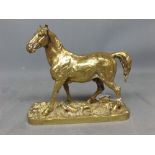 After P J Mene gilt bronze study of a horse, (tail repaired), 5 1/4 ins high