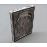 The base section of a Ming rectangular porcelain inkstone decorated to the edge with floral