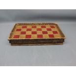 Leather book effect backgammon board with chequerboard top