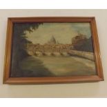 R Giannola, signed pair of oils on canvas, The Bay of Naples and View of Venice, 13 x 19ins (2)