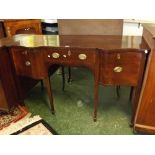 19th century mahogany sideboard, central drawer flanked by cupboards, 85ins wide