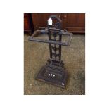 Victorian cast metal stick stand, 26ins high