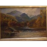 L Ashcroft, signed and dated 1900, oil on canvas, Scottish landscape, 11 1/2 x 17 1/2 ins