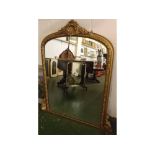 Victorian gilt and gesso overmantel mirror, 56ins high (A/F)