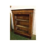 Victorian inlaid walnut pier cabinet (glass from door missing), 33ins wide