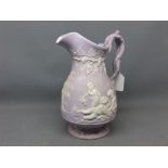 Victorian ewer, decorated with Bacchanalian figures, 9ins high