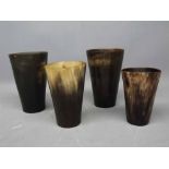 Collection of four various horn beakers