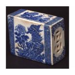 Chinese porcelain flower brick or perfumer decorated with Buddhist Lion Dogs and floral garden