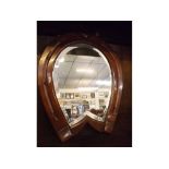 Unusual wall mirror modelled as a horseshoe, 12ins wide