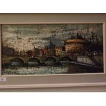 H Nardini, signed oil on canvas, "Rome Castel St Angelo", 12 x 24ins