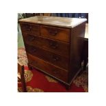Early 19th century mahogany five-drawer chest, 38ins wide