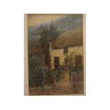 Alfred Oliver Townsend, signed and indistinctly dated, watercolour, Country cottage, 12 1/2 x 8 1/