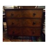Victorian mahogany three-drawer chest (a/f), 36 1/2 ins wide
