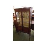 Edwardian mahogany china display cabinet, 67 1/2 ins high