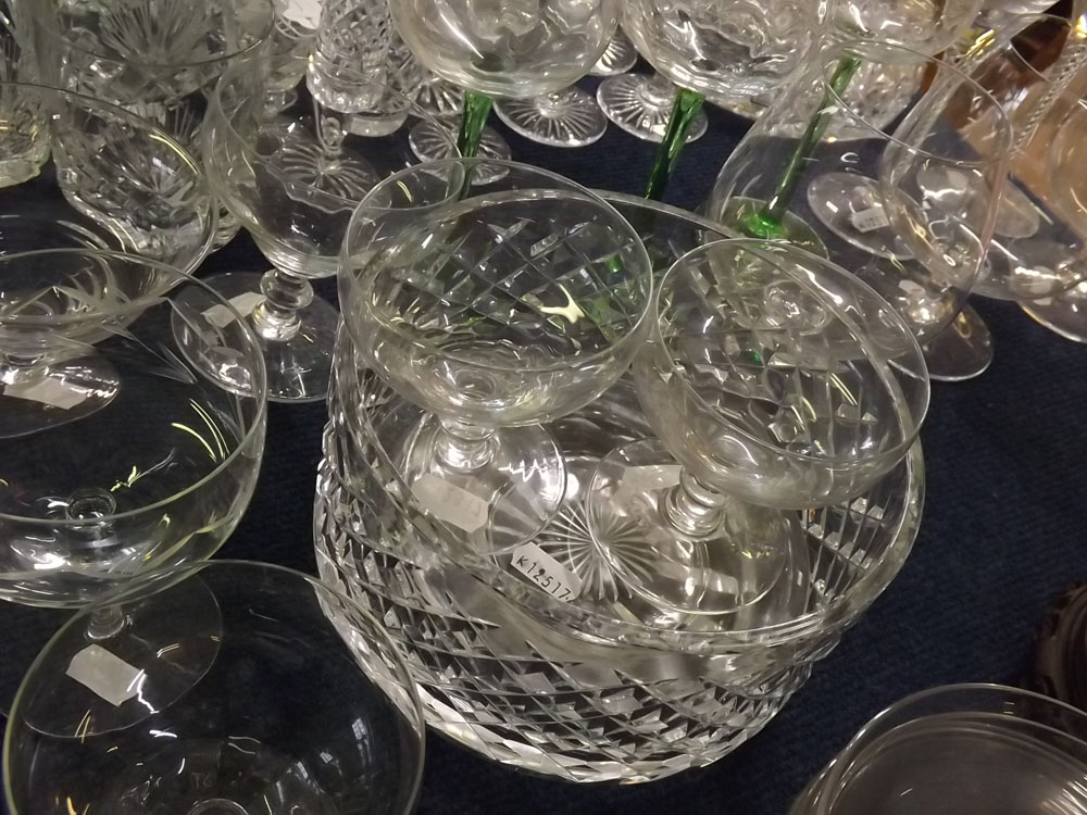 Collection of various 20th century brandy balloons, stemmed Hock glasses, Sundae dishes, circular - Image 2 of 3