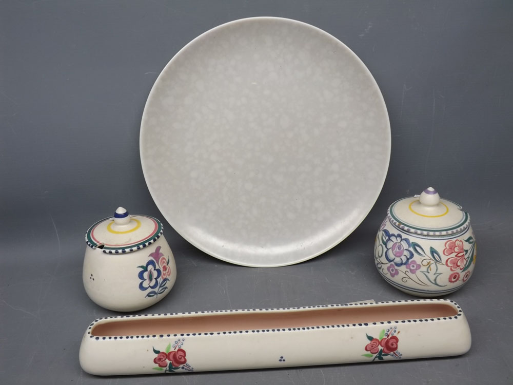 Four items of various Poole pottery