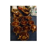 Copper lustre tea/coffee set (qty)