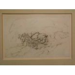 Charles Joseph Hullmandel (1789-1850, British) Study of a wagon, pencil drawing, inscribed