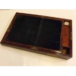 19th century mahogany writing box, 12ins wide