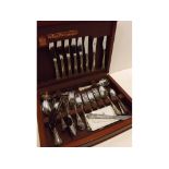 Teak cased Arthur Price 6-place silver plated place setting