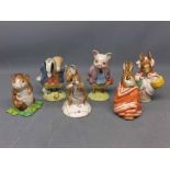 Two Beatrix Potter figures to include Timmy Willy and Poorly Peter Rabbit together with four Royal