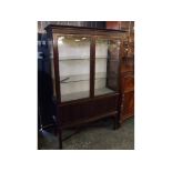 Late 19th century mahogany display case fitted with two glazed doors over two panelled doors,