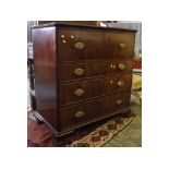 George III secretaire chest with compartmentalised interior with pigeonholes and drawers over