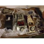 Box various Burago and other models of vintage cars