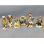 Group containing four Beatrix Potter figures to include Mr Alderman Ptolemy, Johnny Town Mouse