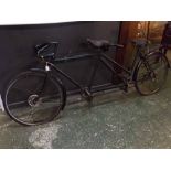 Vintage New Hudson St Georges Works of Birmingham Tandem Bike with fitted leather Brookes seats,