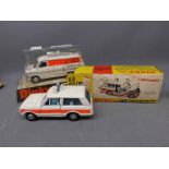 Boxed Dinky Toys Police Accident Unit model no 287, together with a Dinky Police Patrol Range