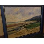 Andre Raffin, signed, oil/canvas, "L'Estuaire de Hons Fleur", 23 x 32ins