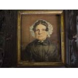 19th century English school watercolour, Head and shoulders portrait of a lady, 5 x 4ins