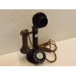 Vintage Bakelite candlestick telephone, 12ins tall