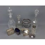 Near pair of early 20th century glass decanters with matching stoppers, together with a further 19th