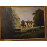 Henry W Clapton, signed oil on board, Figures by a Mill, 21 x 28ins