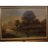 Kevin Curtis, signed and dated 94, oil on canvas, "Sunrise Upon Waveney Valley", 19 1/2 x 29 1/2 ins