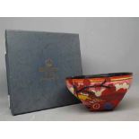 Old Tuptonware Clarice Cliff designed bowl by Jeanne McDougall together with presentation box,