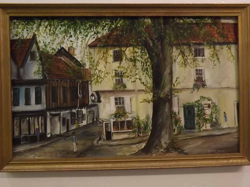 James Allen, signed and dated 73, 2 oils on board, Norwich street scenes, 9 1/2 x 15 1/2 ins and