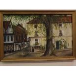 James Allen, signed and dated 73, 2 oils on board, Norwich street scenes, 9 1/2 x 15 1/2 ins and
