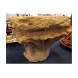 Stone column cap from the Houses of Parliament of Westminster together with Certificate of