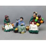 3 Royal Doulton figurines to include Tuppence a Bag HN2320, further The Old Balloon Seller model