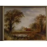 Kevin Curtis, signed and dated 86, oil on board, "Cottage-Wingfield", 15 x 19ins